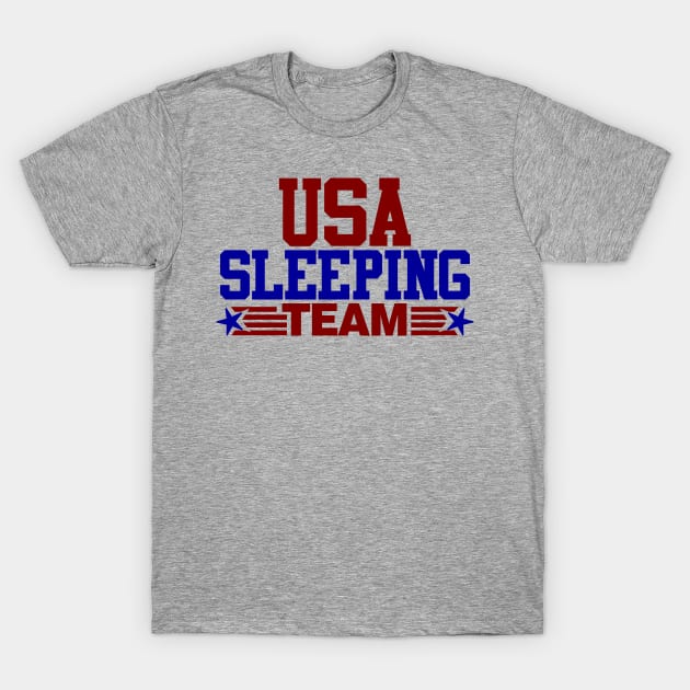 USA Sleeping Team T-Shirt by DavesTees